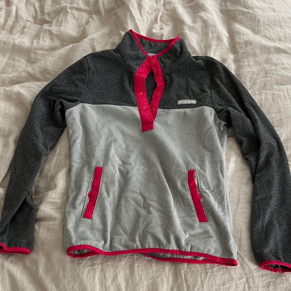 Columbia Gray and Pink Fleece Pullover